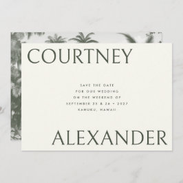 Elegant Tropical Vintage Handflatan Big Namn Bröll Spara Datumet