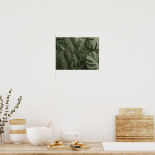 Elegant Tropisk Botanisk Blad Tapet Luxu Poster