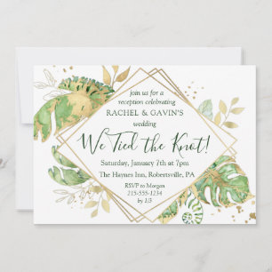 Elegant Tropisk Bröllopsreception för Elopement Inbjudningar