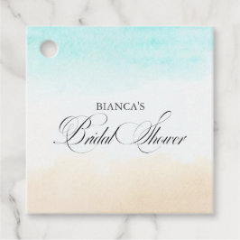 Elegant Tropisk Kust Bröllopsfest Gåvor Etiketter