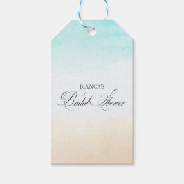 Elegant Tropisk Kust Bröllopsfest Presentetikett