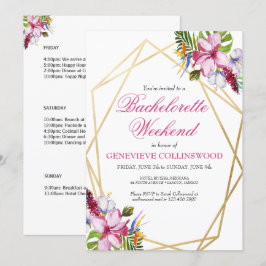 Elegant Tropisk Möhippa Weekend Itinerary Inbjudningar