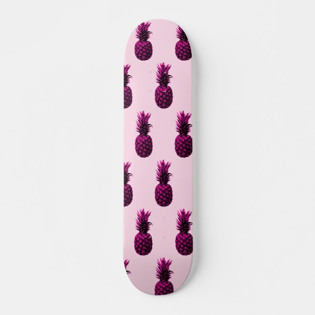 Elegant Tropisk Rosa Ananas Mini Skateboard Bräda 18,5 Cm (Framsida)