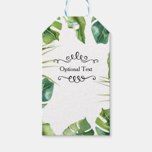 Elegant tropisk sommar palmblad bröllop presentetikett