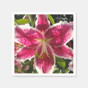 Elegant tropiska blommor av rosa, klassiskt lök pappersservett