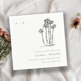 Elegant Tropiska kusten Handflatan Träd Sketch Brö Pappersservett