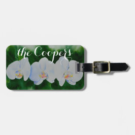 Elegant tropiska vita vattenfärgade orkidémålning bagagebricka