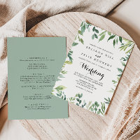 Elegant Tropiskt Foliage Front & Back Bröllop