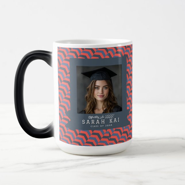 Elegant tryck i Chevron-mönster Foto-souvenir Magisk Mugg (Vänster)