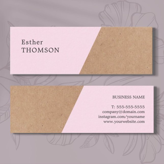 Elegant Tryckt Kraft Ro Geometric Consultant Mini Visitkort (Skapare uppladdad)