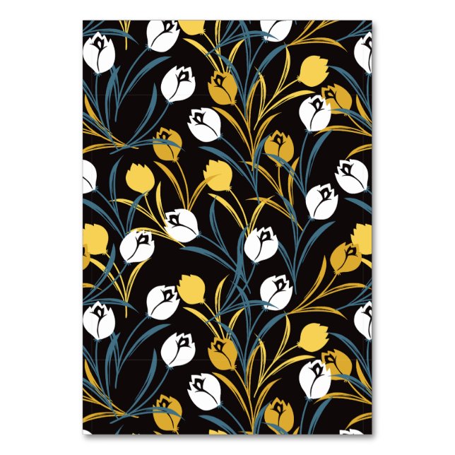 Elegant Tulip Blommönster Bordsnummer (Framsidan)