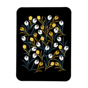 Elegant Tulip Blommönster Magnet