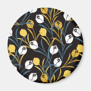 Elegant Tulip Blommönster Magnet