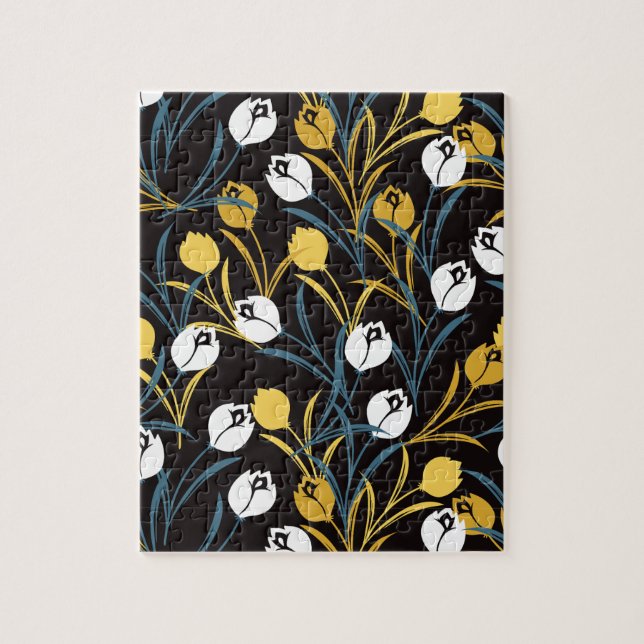 Elegant Tulip Blommönster Pussel (Vertikal)