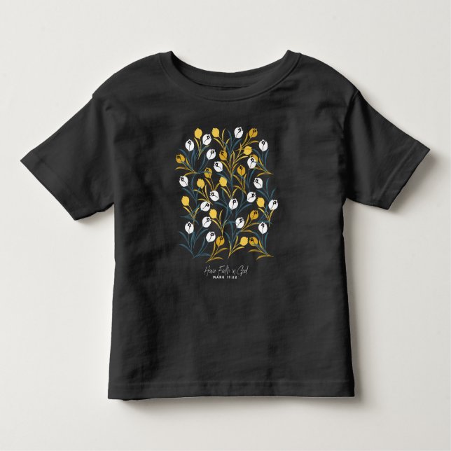 Elegant Tulip Blommönster T Shirt (Framsida)