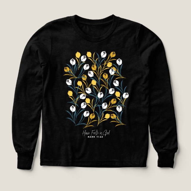 Elegant Tulip Blommönster T Shirt (Design framsida)