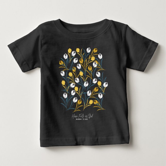 Elegant Tulip Blommönster T Shirt (Framsida)