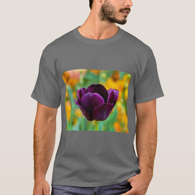 Elegant Tulip Blossom Floral T-Shirt (Framsida)