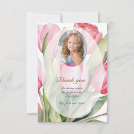Elegant tulip First Communion Tack Kort