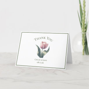 Elegant Tulip Flower Bröllop - tack för dina kort