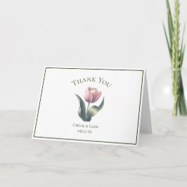 Elegant Tulip Flower Bröllop - tack för dina kort