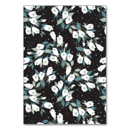 Elegant Tulip Flower Mönster Black Background Bordsnummer