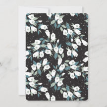 Elegant Tulip Flower Mönster Black Background