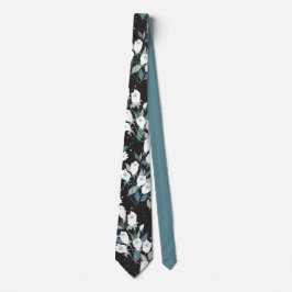 Elegant Tulip Flower Mönster Black Background Slips