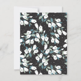 Elegant Tulip Flower Mönster Black Background Vykort