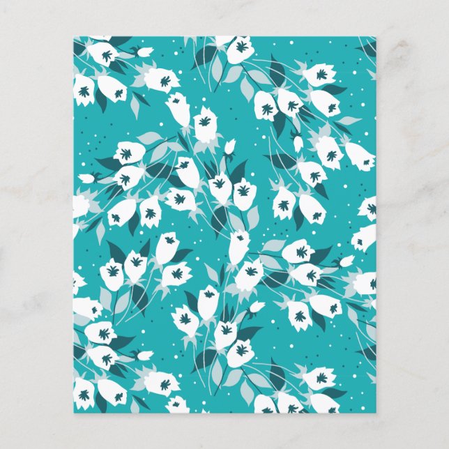 Elegant Tulip Flower Mönster Botanical Art Design Flygblad (Framsidan)