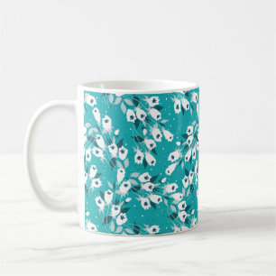 Elegant Tulip Flower Mönster Botanical Art Design Kaffemugg