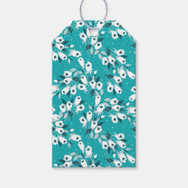 Elegant Tulip Flower Mönster Botanical Art Design Presentetikett