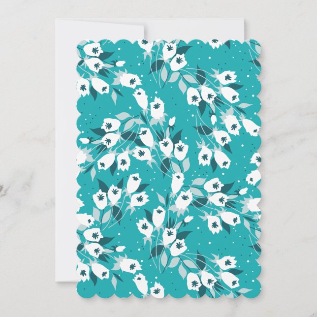 Elegant Tulip Flower Mönster Botanical Art Design Tack Kort (Framsida)