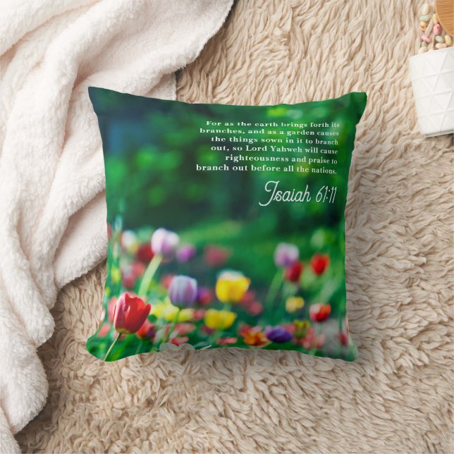 Elegant Tulip Garden Scripture Verse Dubbla Side Kudde (Filt)