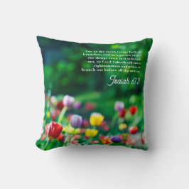Elegant Tulip Garden Scripture Verse Dubbla Side Kudde