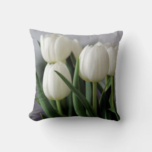 Elegant Tulip och Ro Blommigt Flowers Photography Kudde