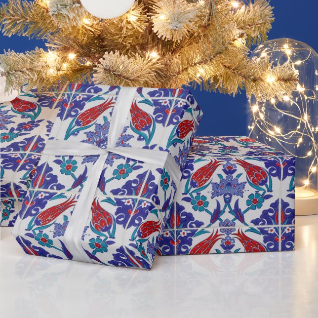 Elegant Tulip och Ro Blommigt Flowers Photography Presentpapper (Helgdagar)