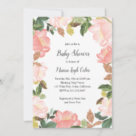 Elegant Tulips Blommigt Rosa Baby Shower Inbjudningar