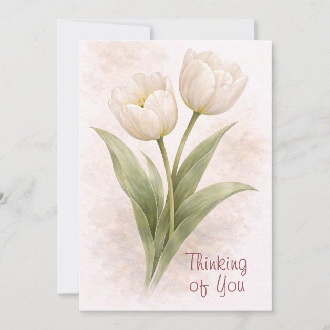 Elegant Tulips Thinking Of You Card Julkort (Framsida)