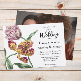 Elegant Tulips Vintage Blommigt  Garden Wedding Ph Inbjudningar