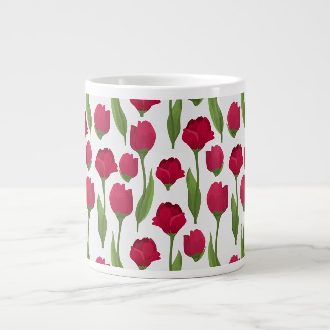 Elegant Tulpan och Ros Blommor Fotografi Jumbo Mugg (Framsidan)