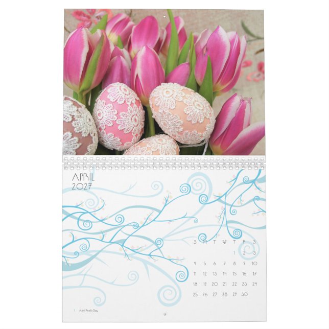 Elegant Tulpan och Ros Blommor Fotografi Kalender (Apr 2027)