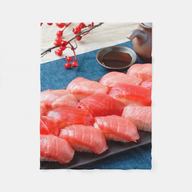 Elegant Tuna Feast – Japanese Style Fleece Blanket (Framsidan)