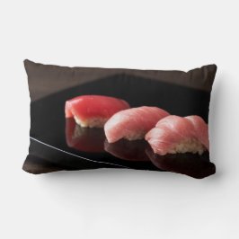 Elegant Tuna Sushi Cushion - Minimalist Black Plat Lumbarkudde