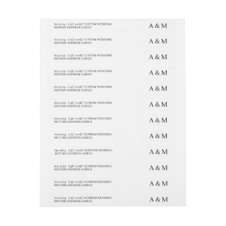 Elegant tunn Returadress 24x Personligt bröllp Etikettband