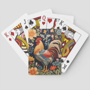 Elegant Tupp på Färggrann Blommig Bakgrund Casinokort