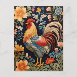 Elegant Tupp på Färggrann Blommig Bakgrund Vykort
