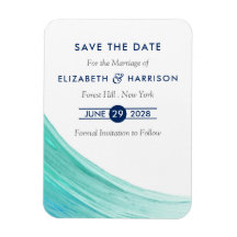 Elegant Turcoise Tides Beach Save Date