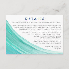 Elegant Turcoise Tides Beach Wedding Detail Tilläggskort