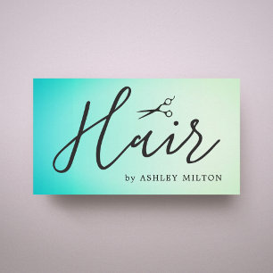 Elegant Turcos Black Scissors Hair Stylist Visitkort